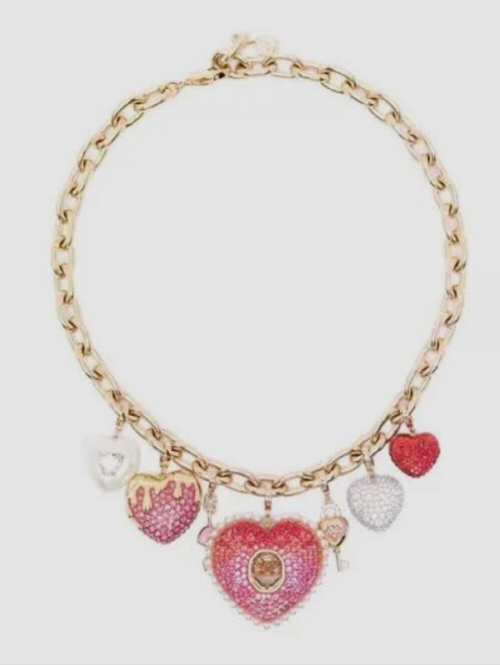 Swarovski necklace whith 7 charms 18K gold finish